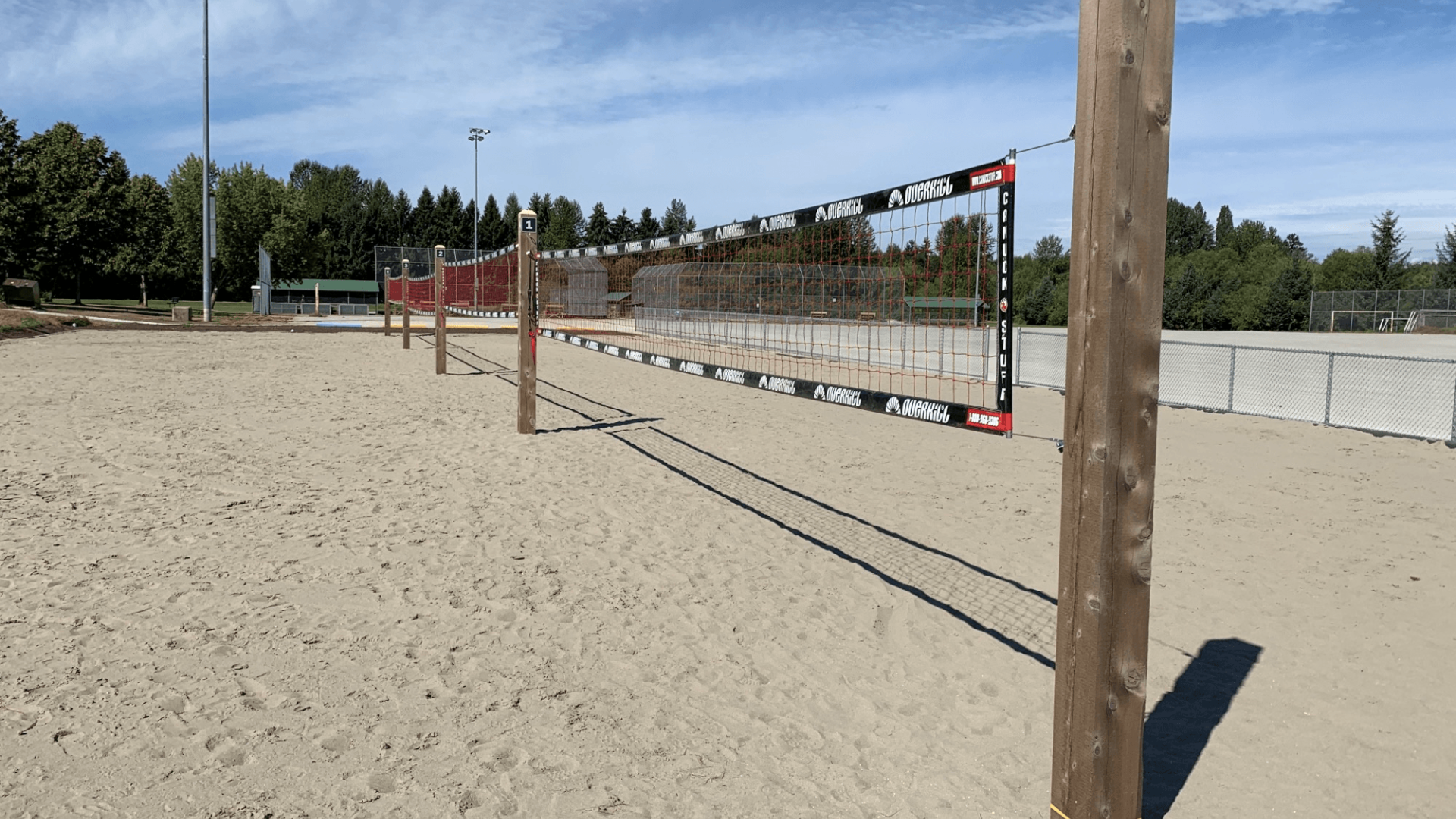 A few volleyball court on a sandy beach
